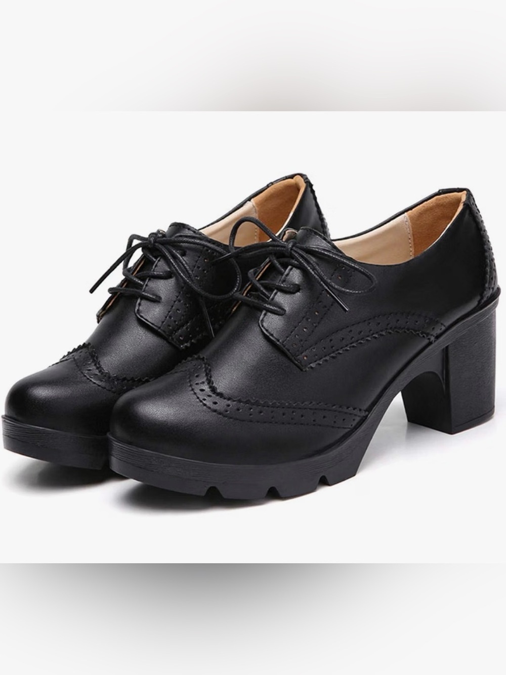 Like-New Women's Classic Lace Up Platform Chunky Oxford